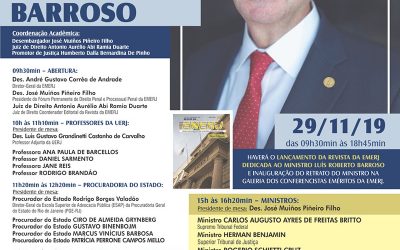 Ministro Luís Roberto Barroso recebe homenagem no TJRJ, dia 29/11