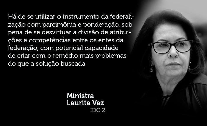 Federalização exige prova de incapacidade das autoridades locais e risco de impunidade