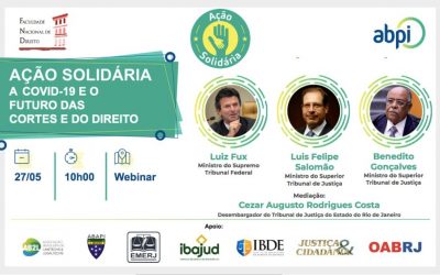 Ministros do Judiciário debatem o futuro do Direito pós-pandemia, em webinar, dia 27/5