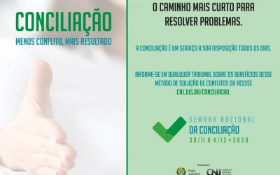 CNJ: XV Semana Nacional de Conciliação acontece em novembro*