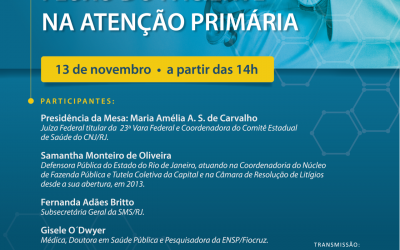 Comitê Estadual de Saúde do CNJ/RJ realiza em 13/11 o debate “Mesa Fluxo do Paciente na Atenção Primária”